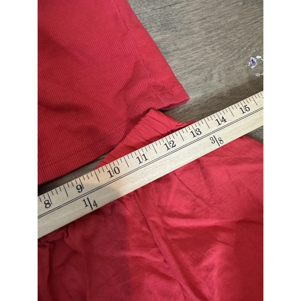 Free People Set Womens XS Red Tank Top Skirt Elastic Waist Lounge‎ Summer Outfit